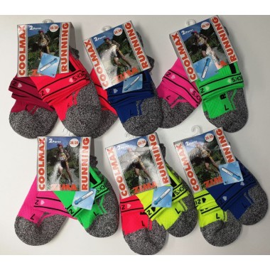 Sosete trail running set de 2 bucati ZIMA colorate masura 35-38